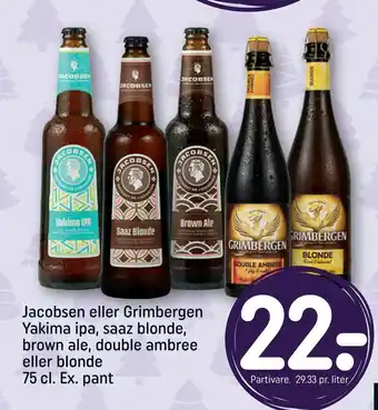 Jacobsen Eller Grimbergen Yakima Ipa Saaz Blonde Brown Ale Double