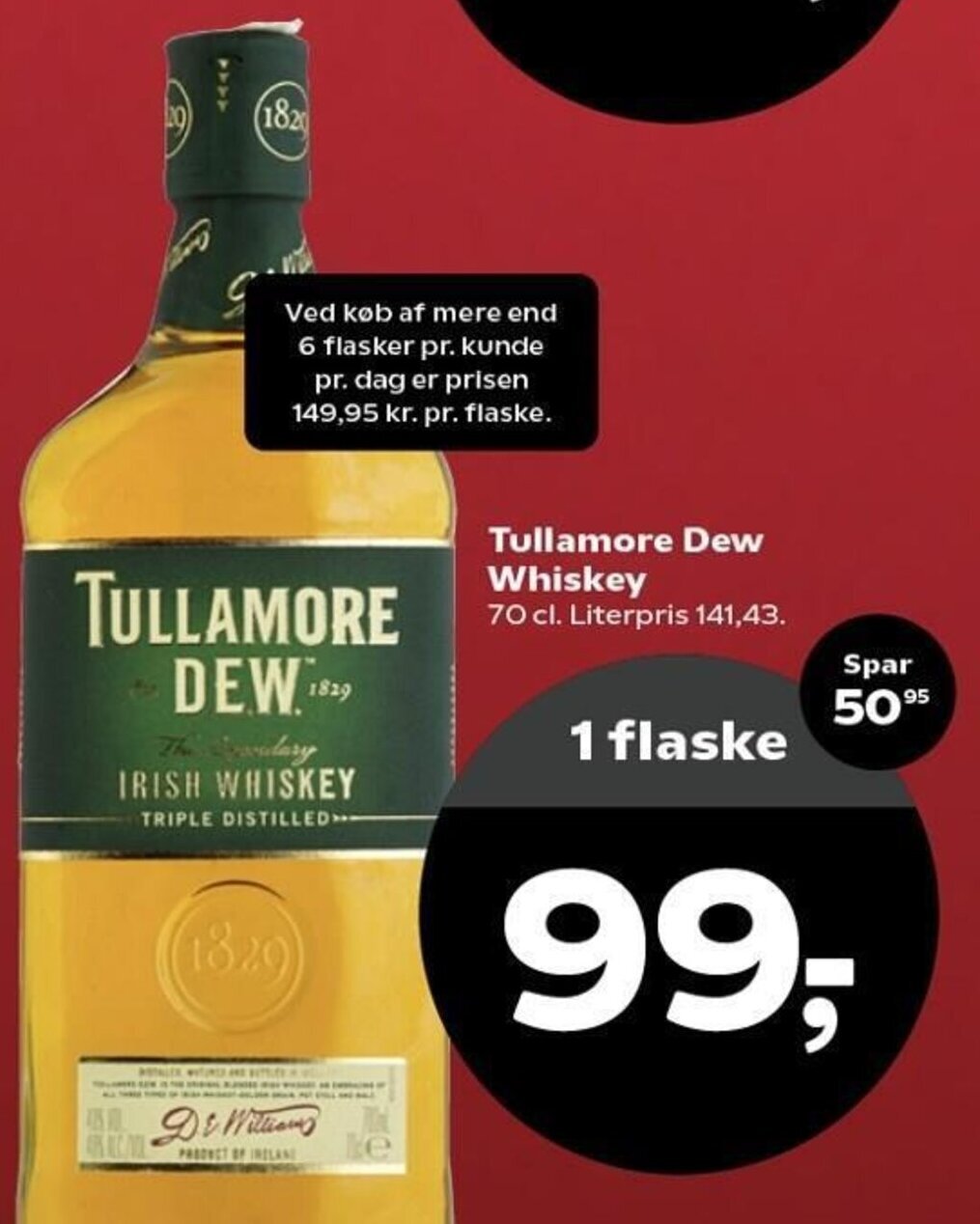 Tullamore Dew Whiskey 70cl Tilbud Hos Kvickly