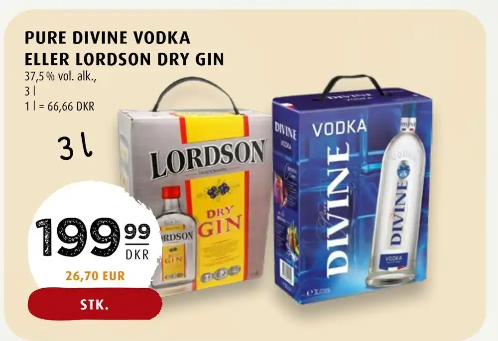 Pure Divine Vodka Eller Lordson Dry Gin Tilbud Hos Scandinavian Park