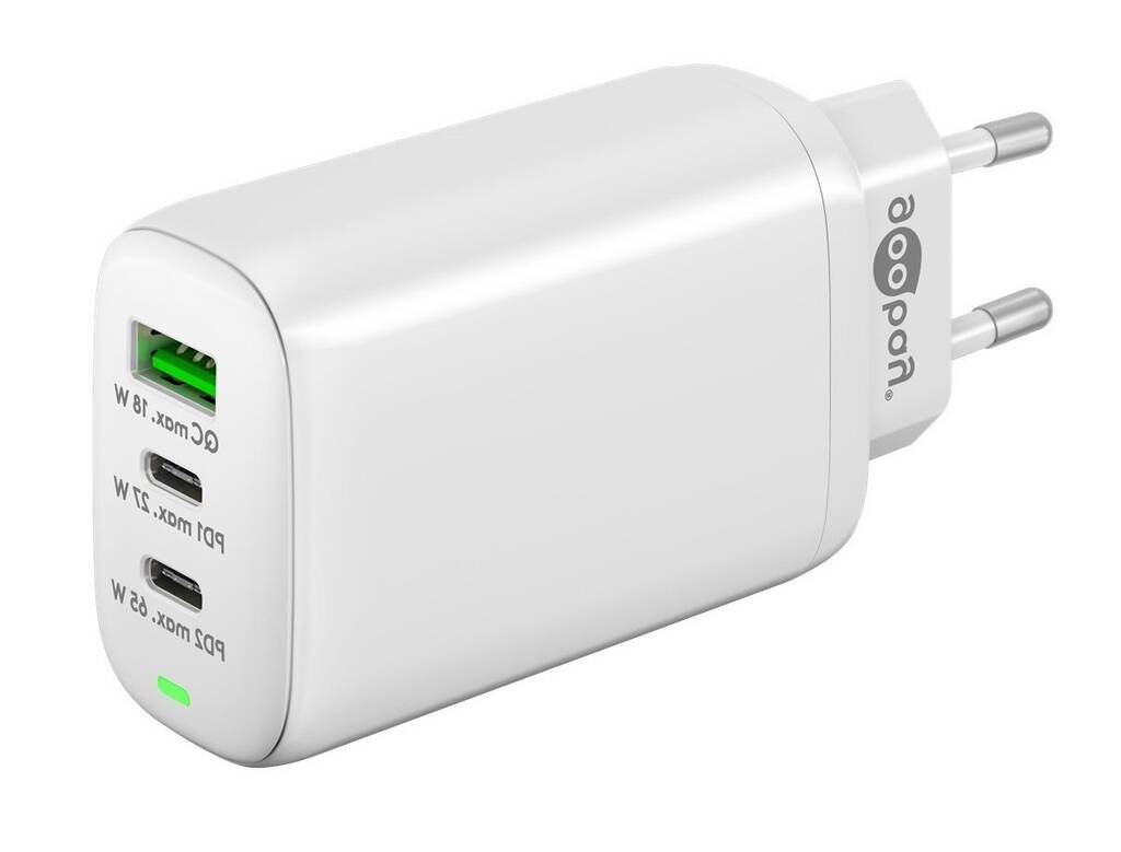 Goobay Hurtigoplader Pd 2x Usb C Usb A 65w Hvid Tilbud Hos AV