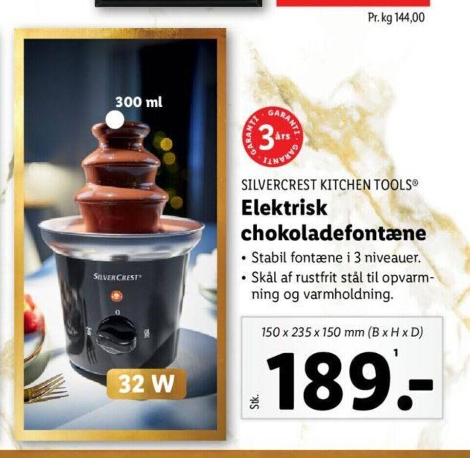 Elektrisk chokoladefontæne tilbud hos Lidl