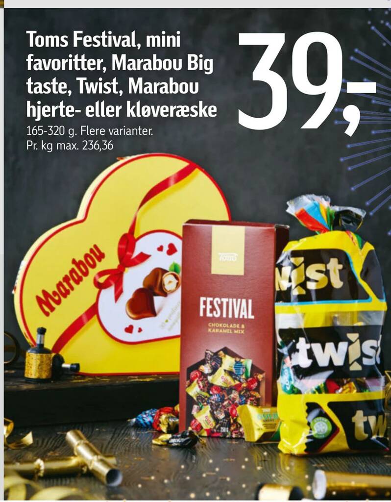 Toms Festival Mini Favoritter Marabou Big Taste Twist Marabou