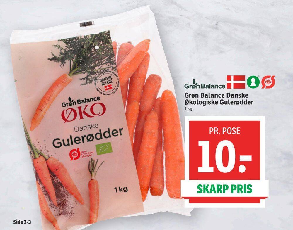 Grøn balance danske økologiske gulerødder tilbud hos SPAR