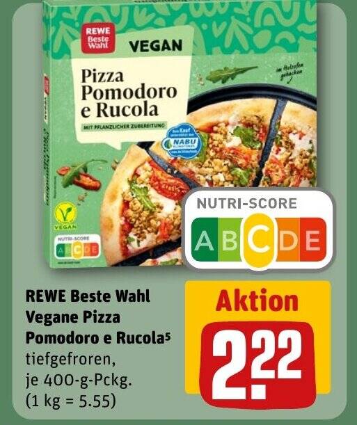 REWE Beste Wahl Vegane Pizza Pomodoro E Rucola Tilbud Hos REWE