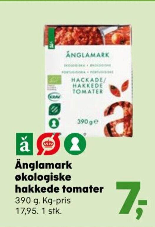 Änglamark økologiske hakkede tomater 390 g Kg pris 17 95 1 stk