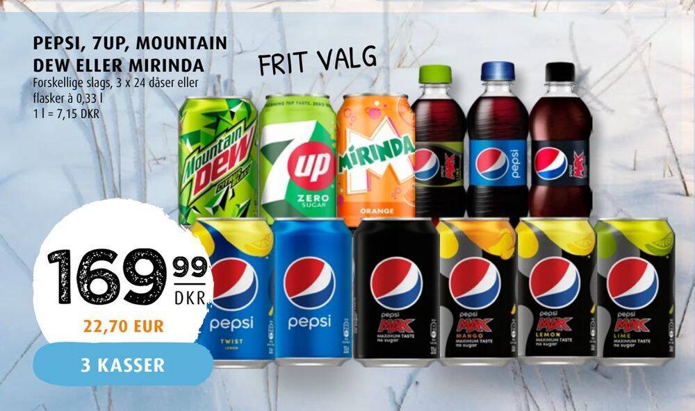 Pepsi Up Mountain Dew Eller Mirinda Tilbud Hos Scandinavian Park