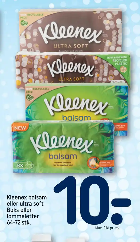 Kleenex Balsam Eller Ultra Soft Boks Eller Lommeletter Stk Tilbud