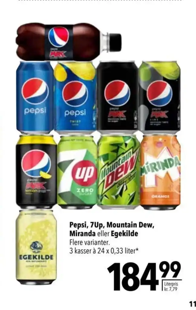 Pepsi Up Mountain Dew Miranda Eller Egekilde Tilbud Hos Citti