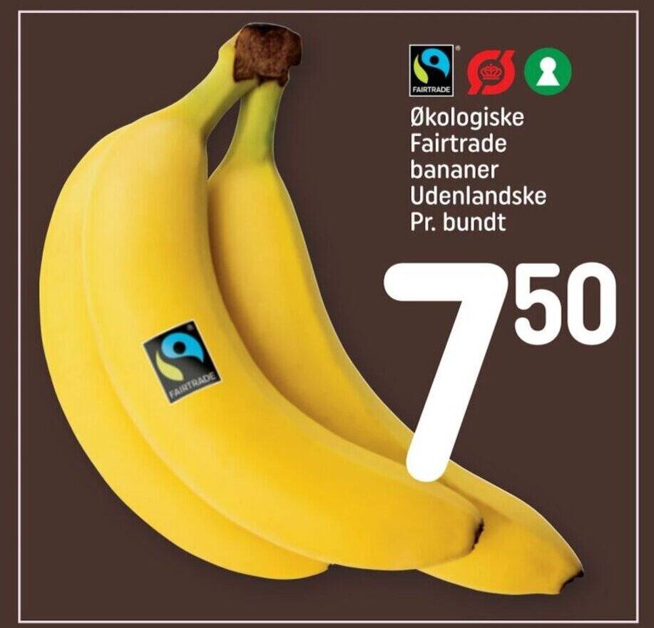 Økologiske Fairtrade bananer Udenlandske Pr bundt tilbud hos Rema 1000