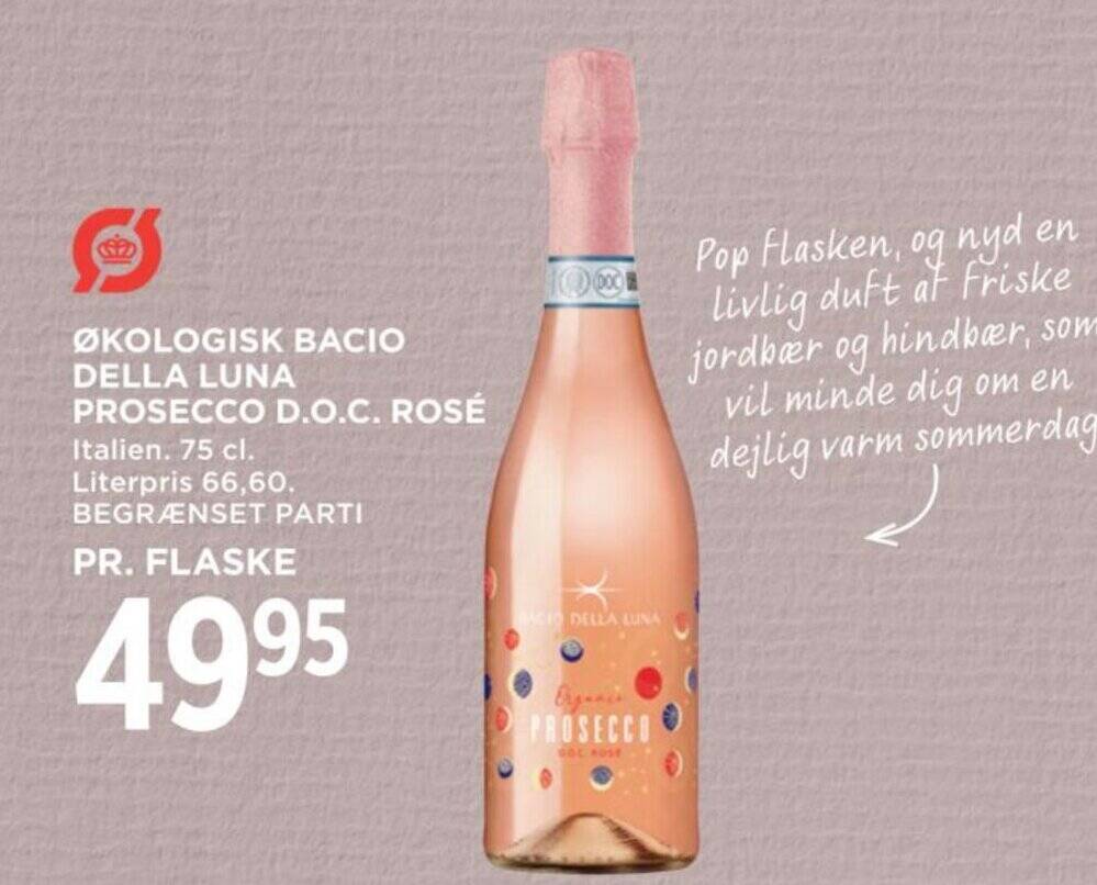 ØKOLOGISK BACIO DELLA LUNA PROSECCO D O C ROSÉ tilbud hos MENY