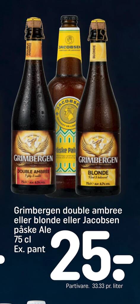 Grimbergen Double Ambree Eller Blonde Eller Jacobsen P Ske Ale Cl Ex