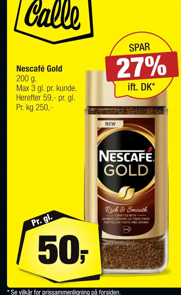 Nescafé Gold tilbud hos Calle