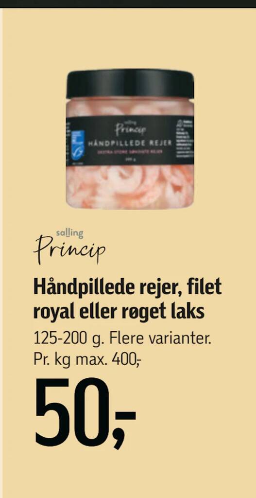 H Ndpillede Rejer Filet Royal Eller R Get Laks Tilbud Hos F Tex