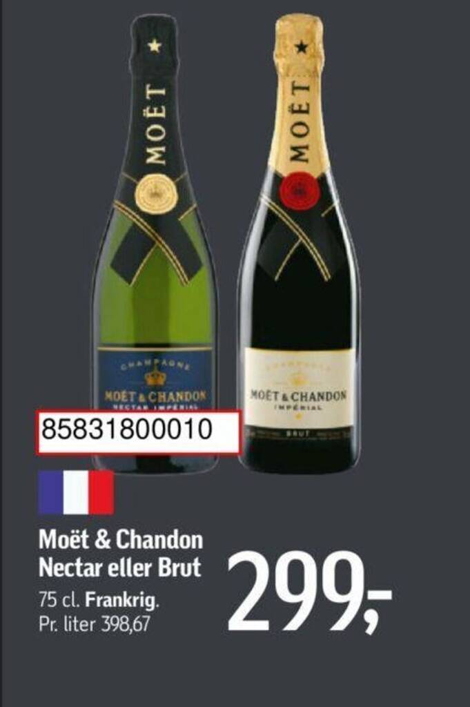 Moët Chandon Nectar eller Brut tilbud hos Føtex