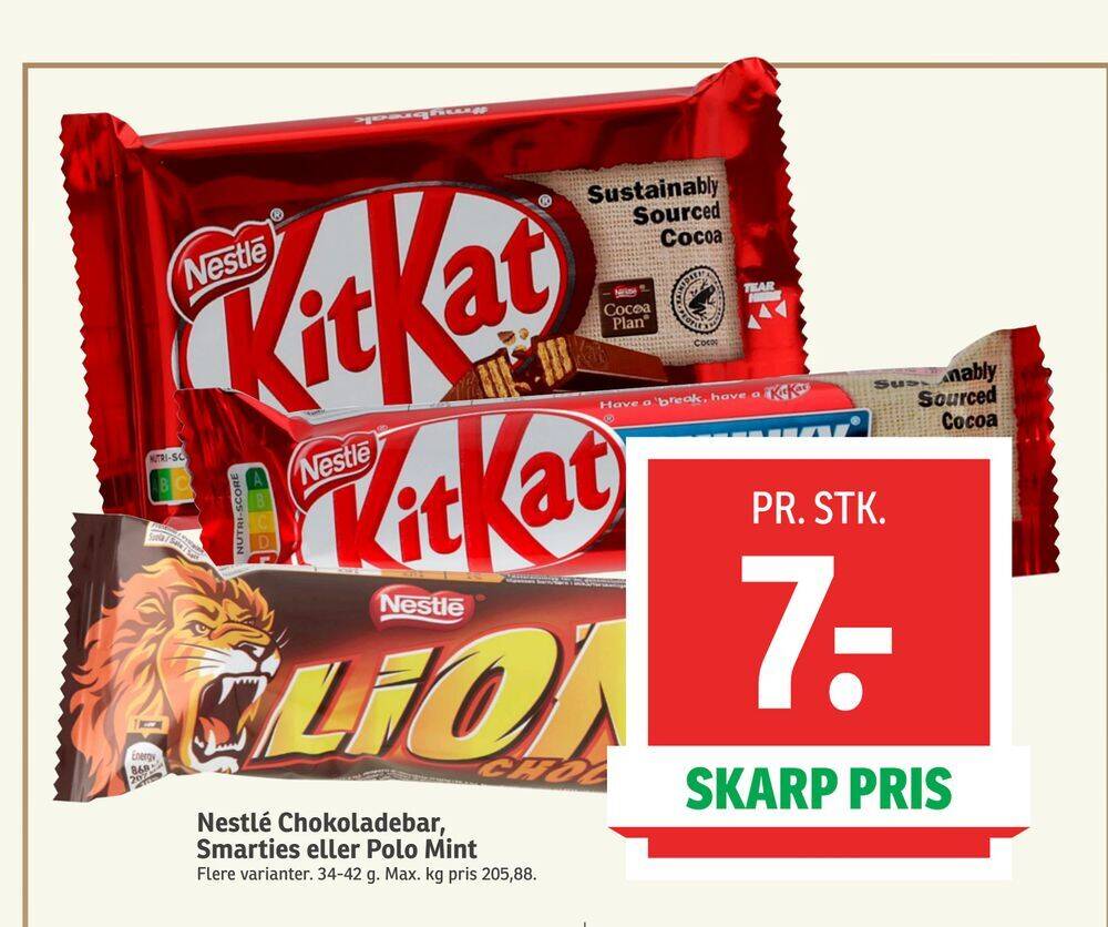 Nestlé Chokoladebar Smarties eller Polo Mint tilbud hos SPAR