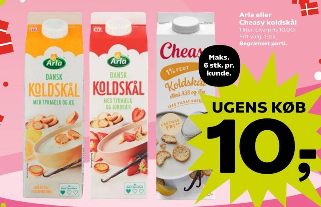 Arla eller Cheasy koldskål tilbud hos Kvickly