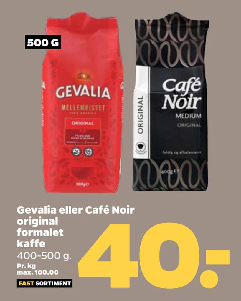 Gevalia eller Café Noir original formalet kaffe tilbud hos Netto