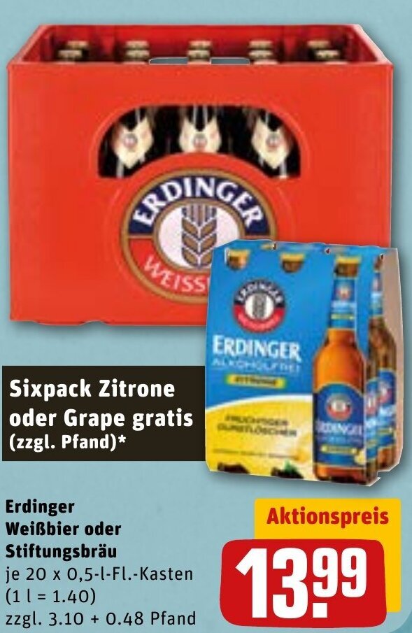 Erdinger Wei Bier Oder Stiftungsbr U Tilbud Hos Rewe