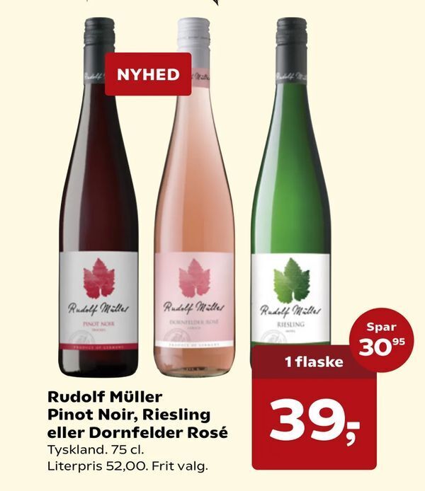 Rudolf M Ller Pinot Noir Riesling Eller Dornfelder Ros Tilbud Hos