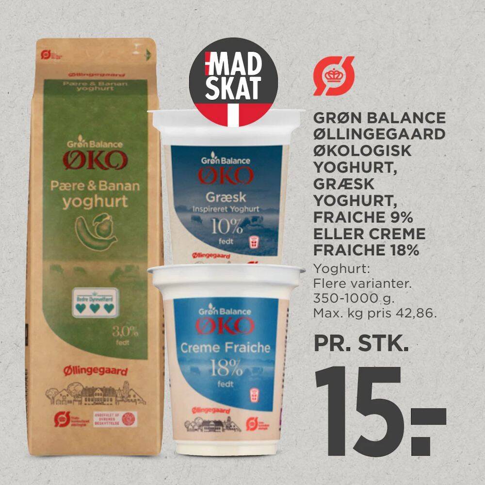 GRØN BALANCE ØLLINGEGAARD ØKOLOGISK YOGHURT GRÆSK YOGHURT FRAICHE 9