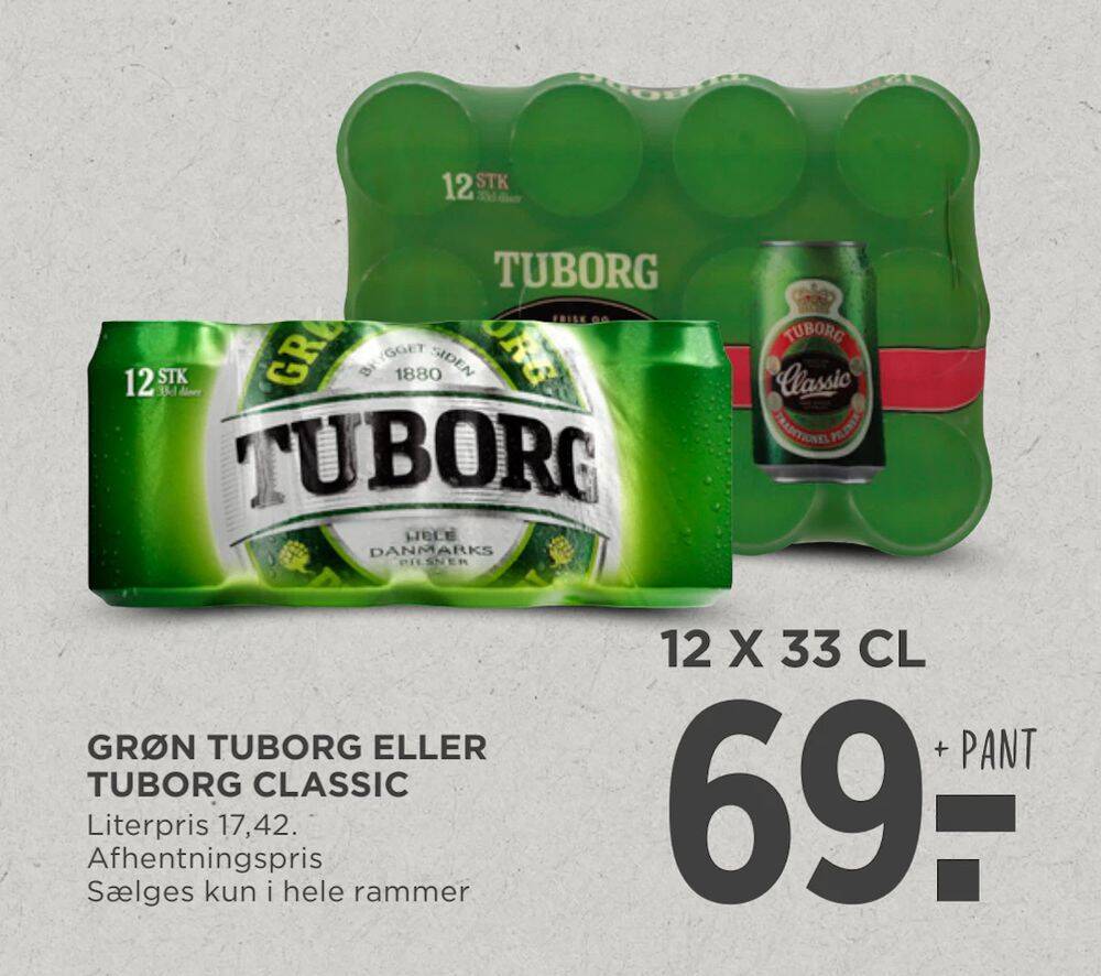 Gr N Tuborg Eller Tuborg Classic Tilbud Hos Meny