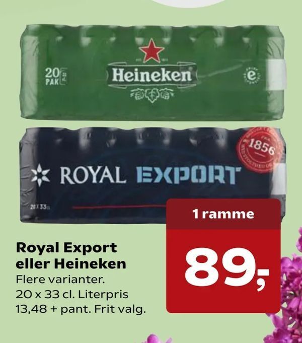 Royal Export Eller Heineken Tilbud Hos Kvickly