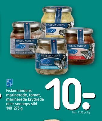 Fiskemandens Marinerede Tomat Marinerede Krydrede Eller Senneps Sild