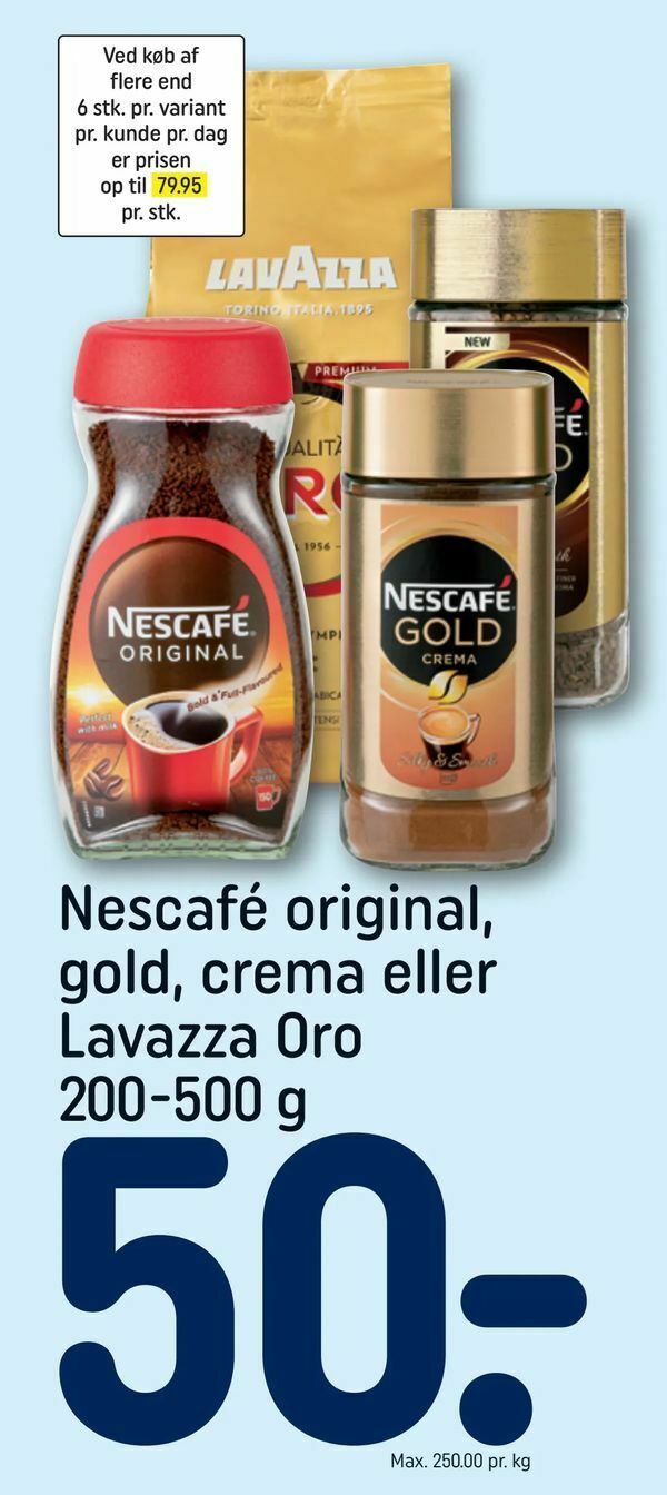 Nescaf Original Gold Crema Eller Lavazza Oro Tilbud Hos Rema