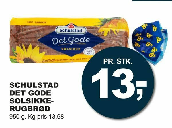 Schulstad det gode solsikkerugbrød tilbud hos Let Køb