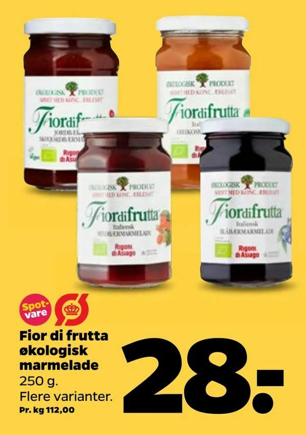 Fior di frutta økologisk marmelade tilbud hos Netto