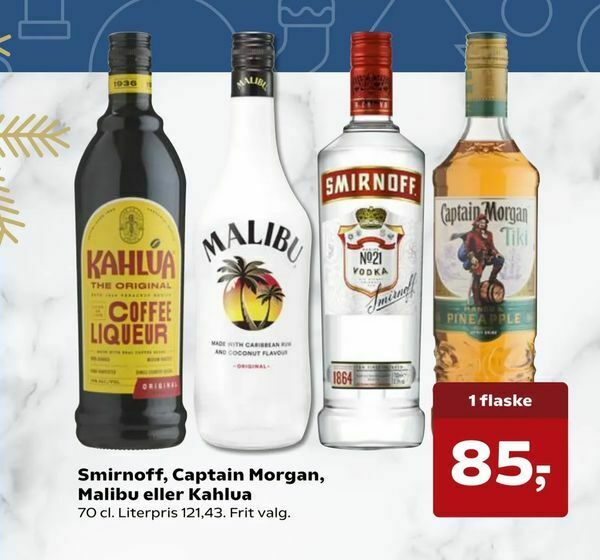 Smirnoff Captain Morgan Malibu Eller Kahlua Tilbud Hos SuperBrugsen