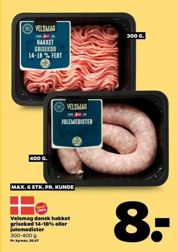 Velsmag Dansk Hakket Grisek D Eller Julemedister Tilbud Hos Netto