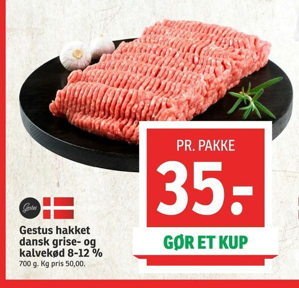 Gestus Hakket Dansk Grise Og Kalvek D Tilbud Hos Spar