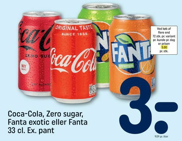 Coca Cola Zero Sugar Fanta Exotic Eller Fanta Tilbud Hos Rema 1000