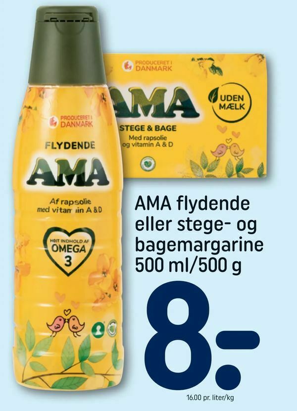 AMA Flydende Eller Stege Og Bagemargarine Tilbud Hos Rema 1000