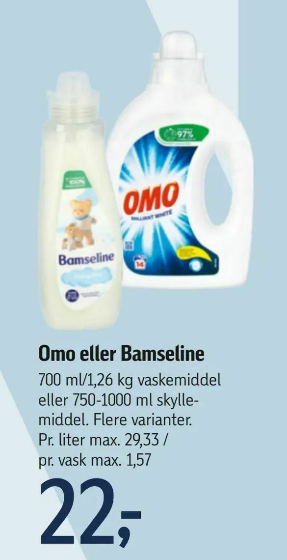 Omo Eller Bamseline Tilbud Hos F Tex