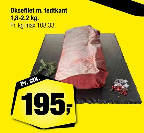 Oksefilet M Fedtkant 1 8 2 2 Kg Tilbud Hos Calle