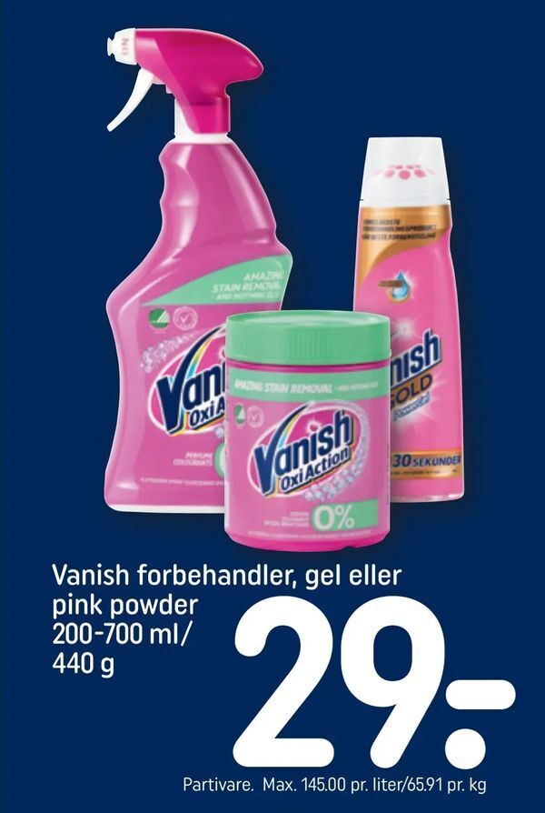 Vanish Forbehandler Gel Eller Pink Powder Tilbud Hos Rema 1000