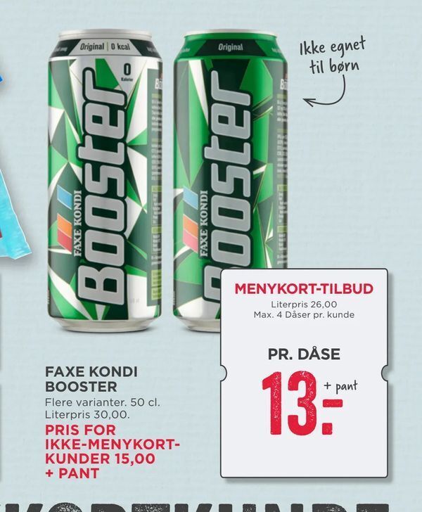 Faxe Kondi Booster Tilbud Hos Meny