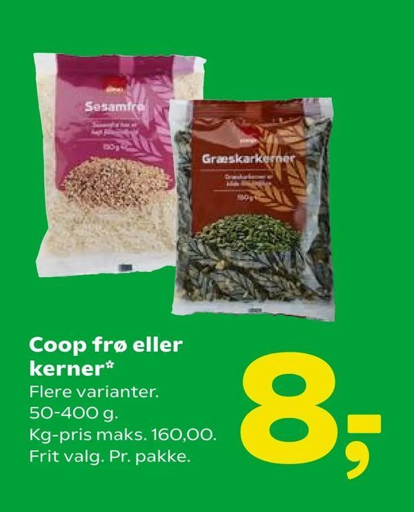 Coop frø eller kerner tilbud hos Coop 365