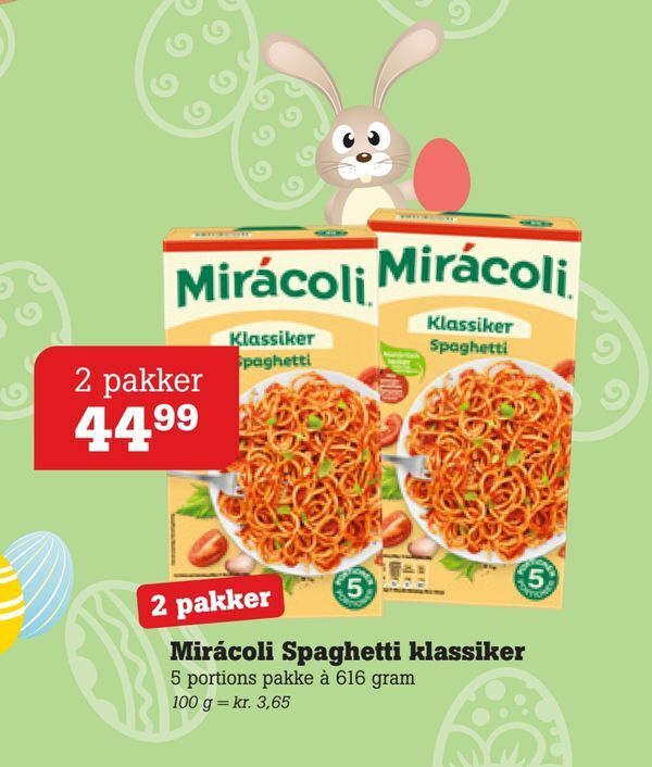 Mirácoli Spaghetti klassiker tilbud hos Poetzsch Padborg