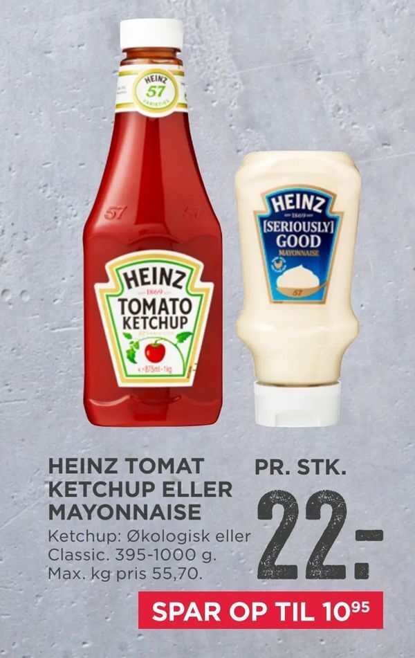 Heinz Tomat Ketchup Eller Mayonnaise Tilbud Hos Meny