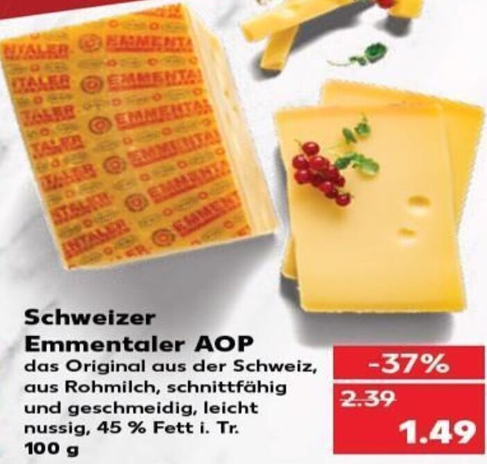 Schweizer Emmentaler Aop 100 G Tilbud Hos Kaufland