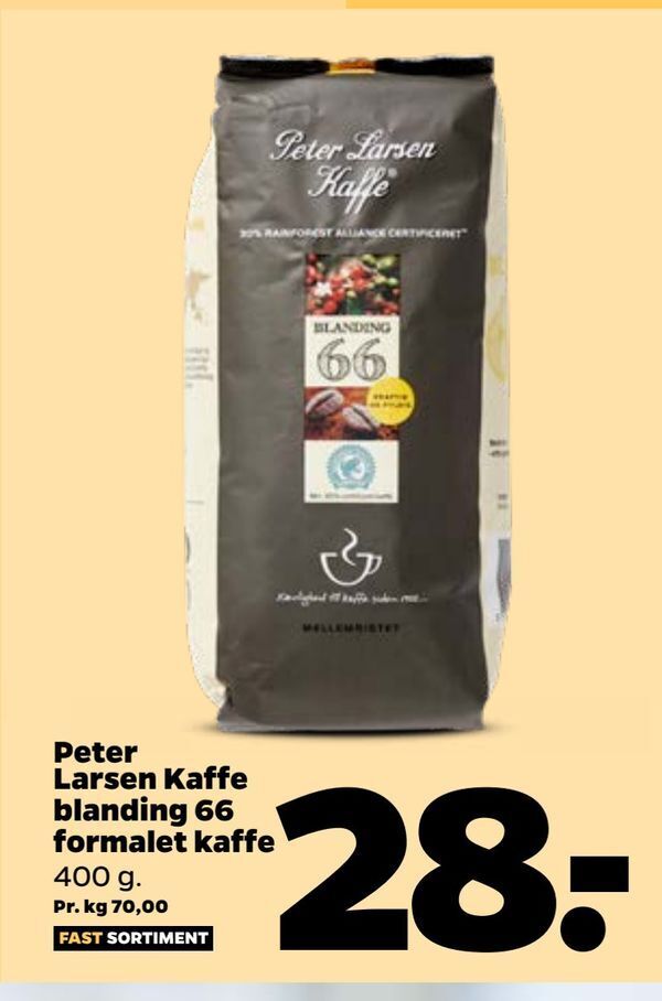 Peter Larsen Kaffe Blanding 66 Formalet Kaffe 400 G Tilbud Hos Netto