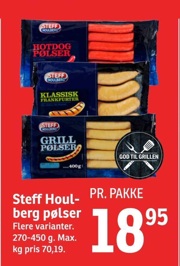 Steff Houl berg pølser tilbud hos SPAR