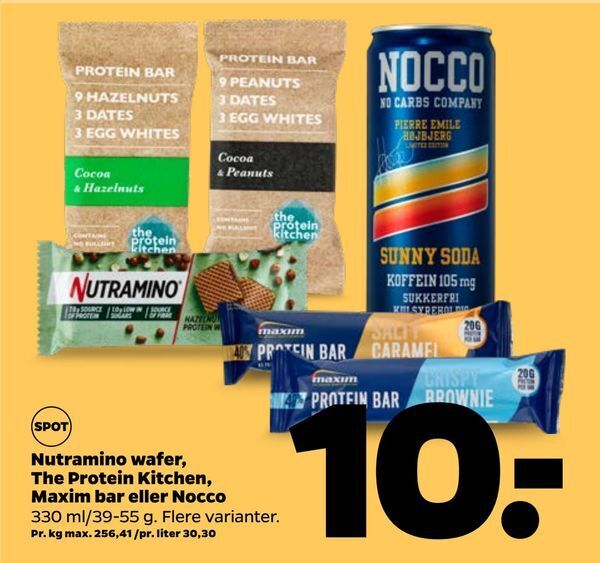 Nutramino Wafer The Protein Kitchen Maxim Bar Eller Nocco Tilbud Hos