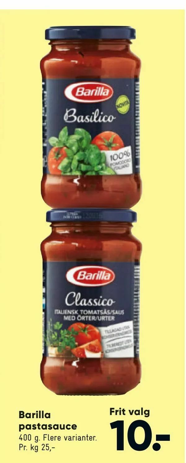 Barilla Pastasauce Tilbud Hos Bilka