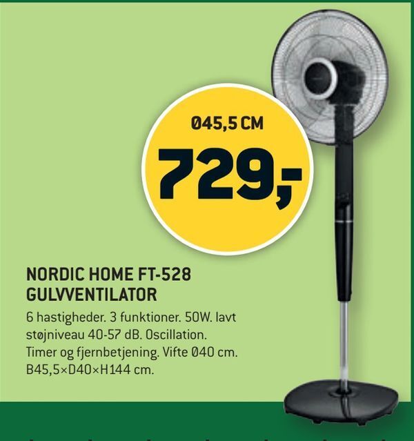 Nordic Home Ft 528 Gulvventilator Tilbud Hos XL BYG