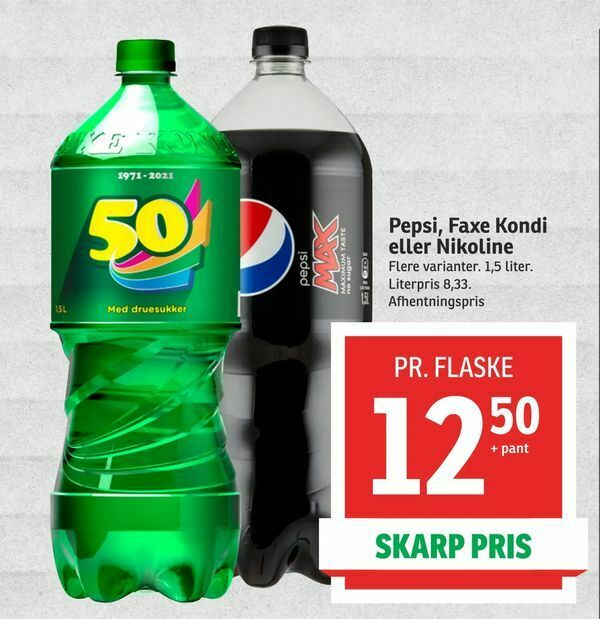 Pepsi Faxe Kondi Eller Nikoline Tilbud Hos Spar