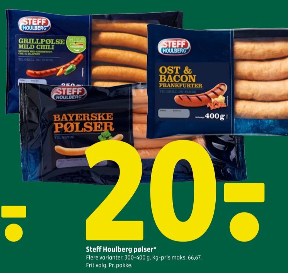 Steff houlberg grillpølser tilbud hos Coop 365